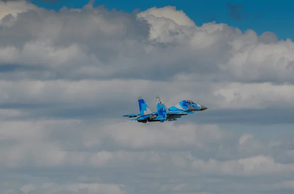 จอแสดงผล SU-27 ยูเครนในระหว่าง Radom Air Show 2013 — ภาพถ่ายสต็อก