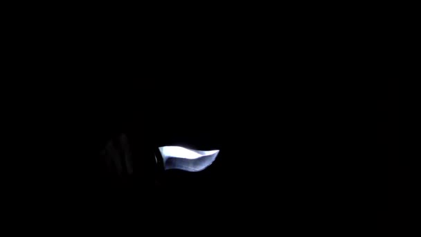 Cuchillo Mano Fantasma Oscuridad Gángster Peligroso — Vídeo de stock