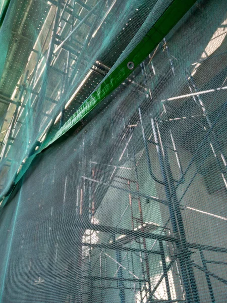 Filet Protection Couvre Autour Station Monorail Construction Pour Sécurité Contre — Photo