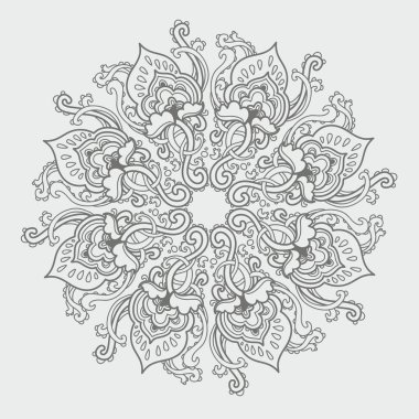 decoratieve ronde bloemen kantpatroon. caleidoscopische bloemmotief, mandala