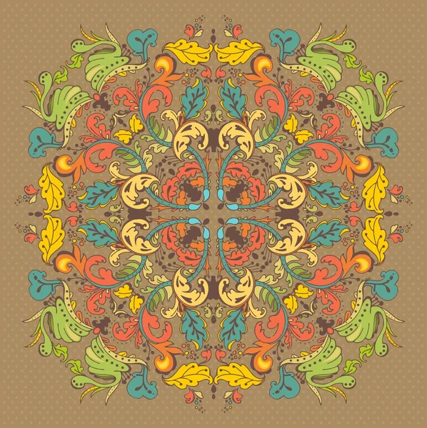 Dekorativa runda seamless mönster. dekorativa runda blommig spets smattra — Stock vektor