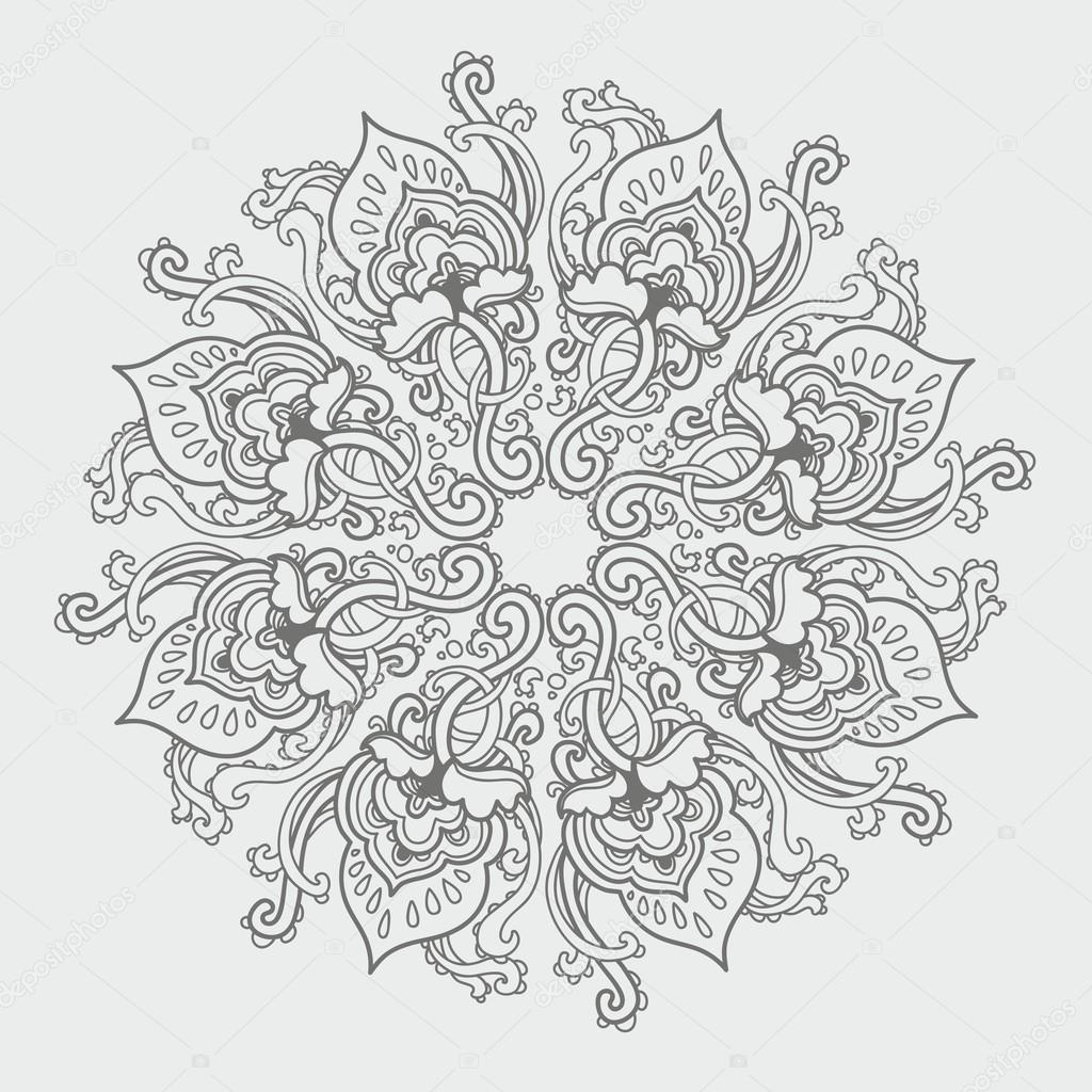 Ornamental round floral lace pattern. kaleidoscopic floral pattern, mandala
