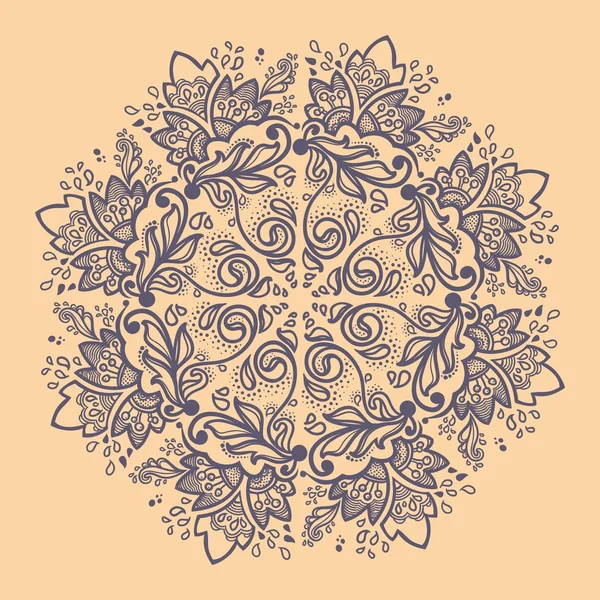 Copo de nieve gris redondo ornamental. patrón de encaje . — Archivo Imágenes Vectoriales