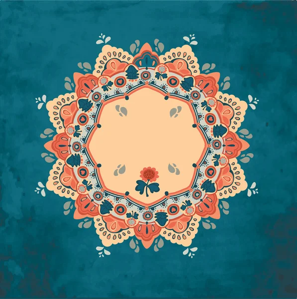 Patrón de vectores de encaje floral redondo ornamental. mandala floral caleidoscópica . — Vector de stock