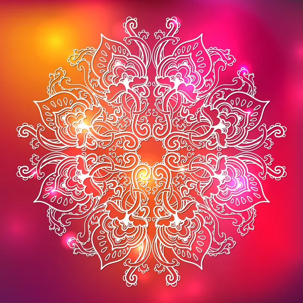 Ornamentales florales Spitzenmuster. kaleidoskopisches Regenbogen-Blumenmuster, Mandala. — Stockfoto