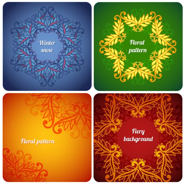 Ensemble de motif floral ornemental en dentelle. motif floral — Image vectorielle