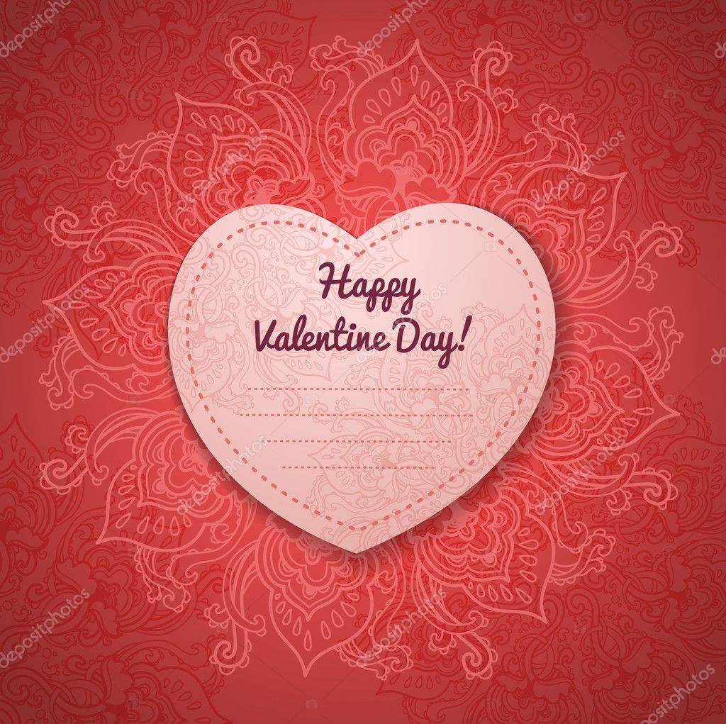 Gift Card. Valentine's day. Happy Valentine's Day frame. Valentine Day