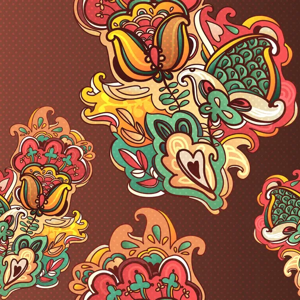 Цветочный абстрактный бесшовный фон. стилизованные растения и листья — стоковый вектор
