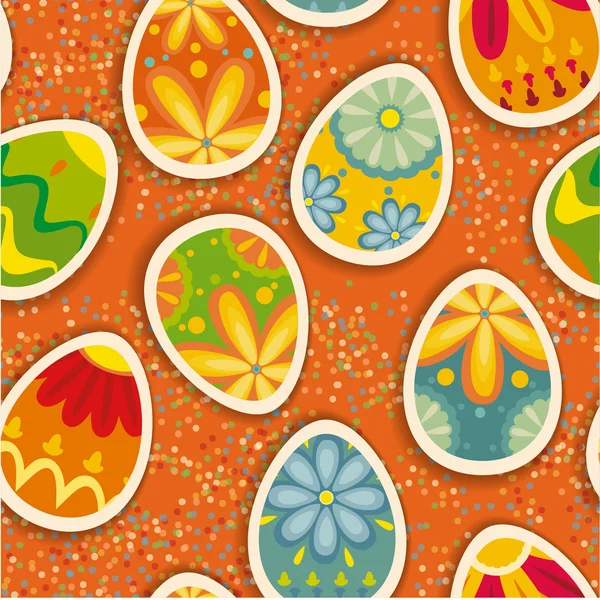 Wonderful ornamental eggs for Easter. Easter card SEAMLESS PATTERN — Stock Vector