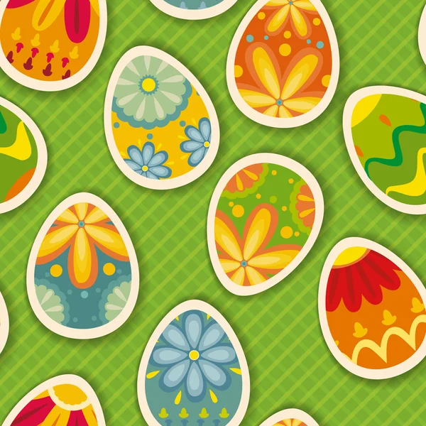 Wonderful ornamental eggs for Easter. Easter card SEAMLESS PATTERN — Stock Vector