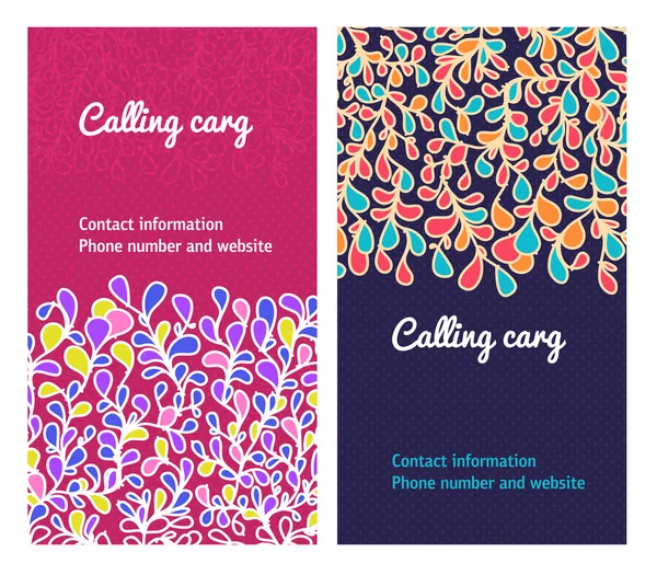 Modèle de cartes de visite verticales colorées. ensemble de cartes de visite florales vectorielles — Image vectorielle
