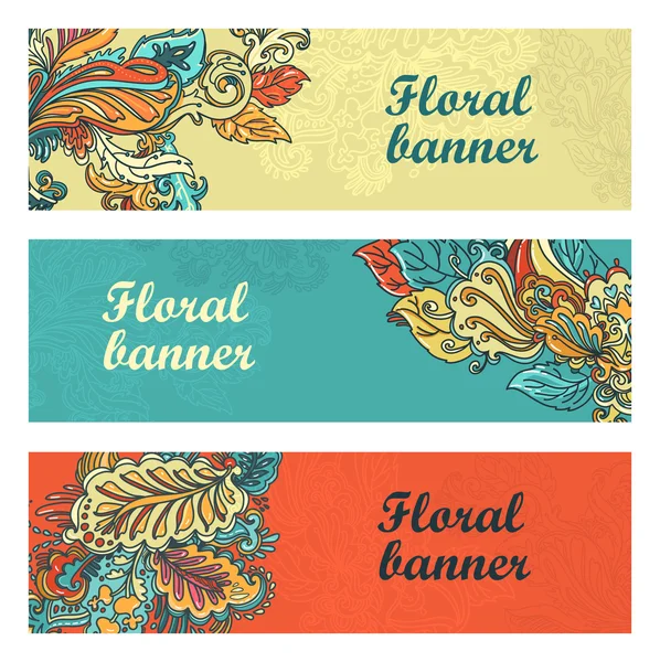 Ornamental round lace pattern. Ornamental floral lace pattern banner set. floral pattern — Stock Vector