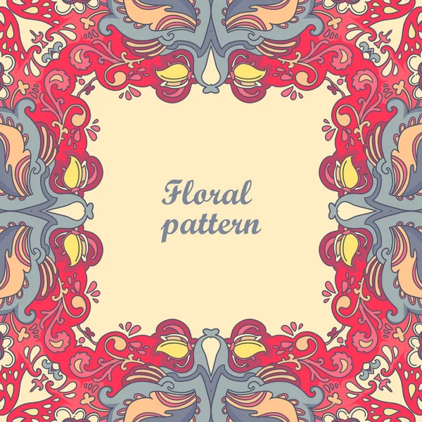 Motif de dentelle florale ornementale. motif floral kaléidoscopique. gr — Image vectorielle
