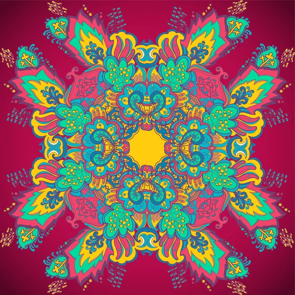 Διακοσμητικά floral δαντέλα μοτίβο. πολύχρωμη λουλουδάτο μοτίβο. Ευχετήρια κάρτα — Διανυσματικό Αρχείο