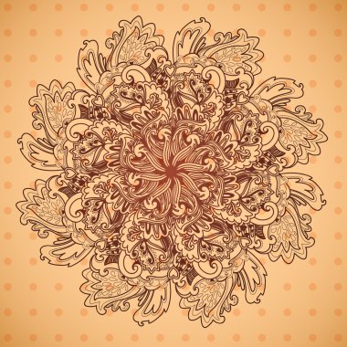 Dekoratif yuvarlak çiçek dantel modeli. çok güzel çiçek desenli, mandala.