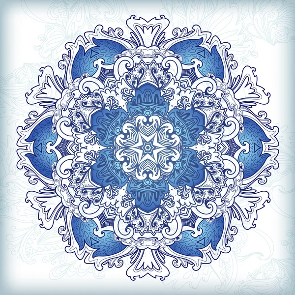 Ornamentales rundes florales Spitzenmuster. kaleidoskopisches Blumenmuster, Mandala. — Stockvektor