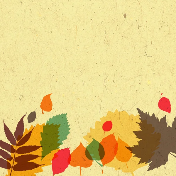 Paper autumn leaves background in retro colors. — Stock Photo, Image