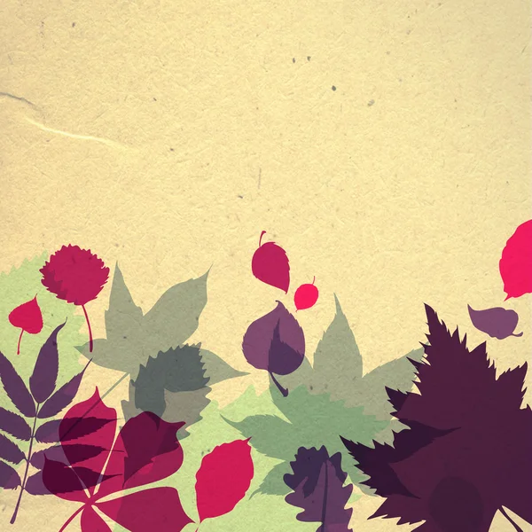Papier herfstbladeren achtergrond in retro kleuren. — Stockfoto