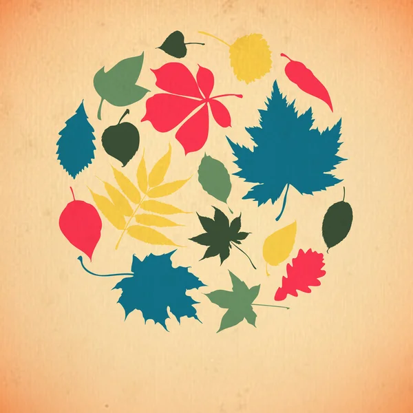 Paper autumn leaves background in retro colors. — Stock Photo, Image