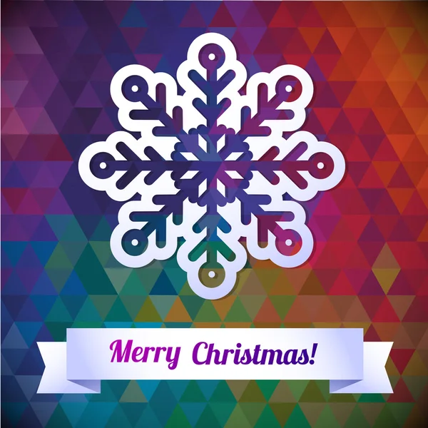 Sneeuwvlok winter kleur achtergrond, Kerstmis geometrische patroon. — Stockvector