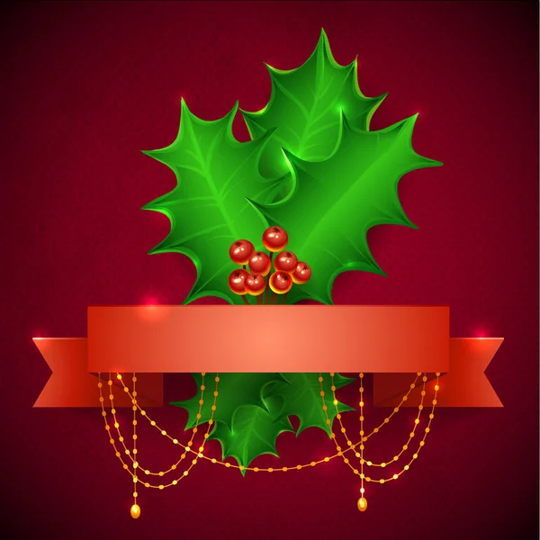 Christmas Holly Berry With Gradient Mesh, Vector Illustration. c — Stock Vector