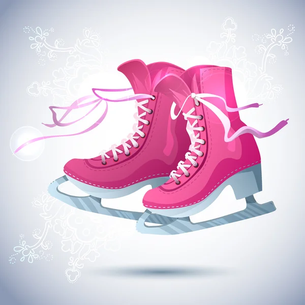 Retro Christmas card with ice skates — Stock Vector