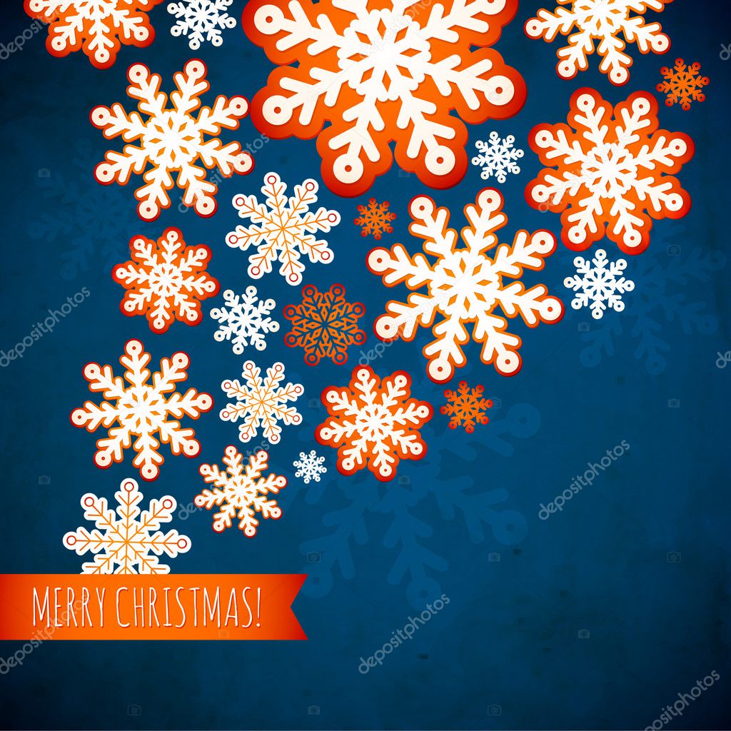 Snowflake winter blue background, christmas paper pattern.