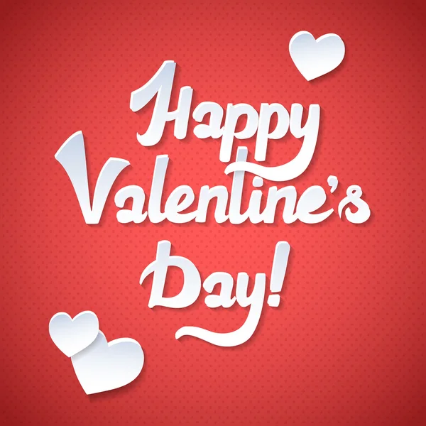 Gelukkige Valentijnskaart en roze achtergrond. Happy Valentijnsdag kaart met trendy elegante scripttype — Stockvector