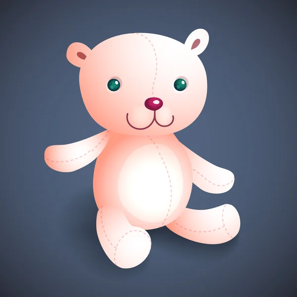 Illustration of White Teddy bear — Stock Vector