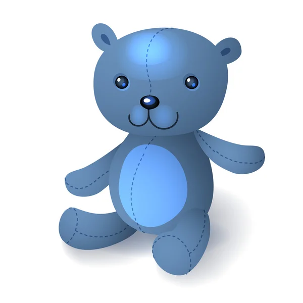 Illustration of blue teddy bear — Stock Vector