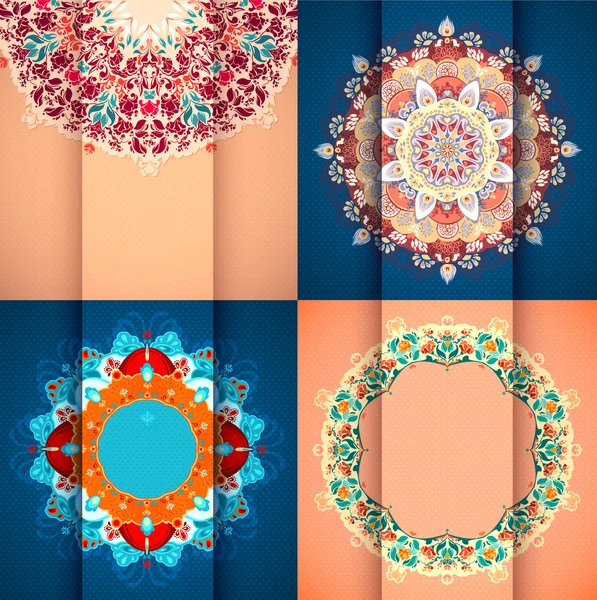 Pack de fond rond décoratif coloré — Image vectorielle