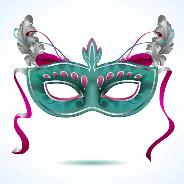 Carnival mask with feathers vector illustrations — Stock Vector