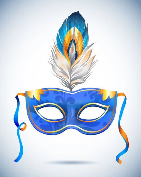 Carnaval masker met veren vectorillustraties — Stockvector