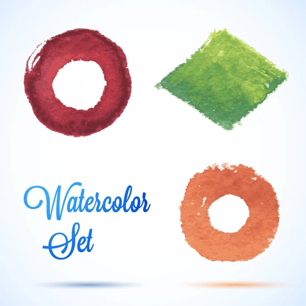 Kleurrijke vector geïsoleerd aquarel verf elementen — Stockvector