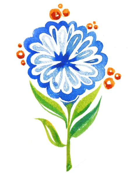 Akvarell blomma raster illustration. akvarell blommig gratulationskort. Vintage retro bakgrunden med blommig prydnad — Stockfoto