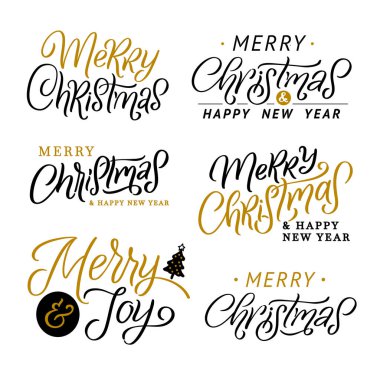 Mutlu Noeller Kaligrafi Seti. Beyaz Arkaplanda Tebrik Kartı Tasarımı