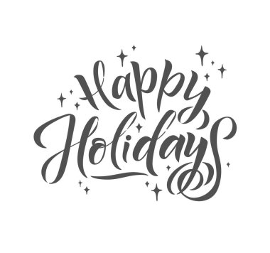 İyi tatiller Kaligrafi. Beyaz Arkaplanda Tebrik Kartı Tasarımı