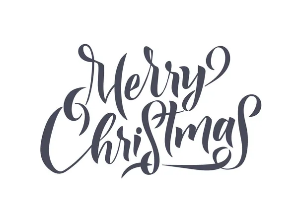 Joyeux Noël Calligraphie. Design de carte de vœux sur fond blanc — Image vectorielle