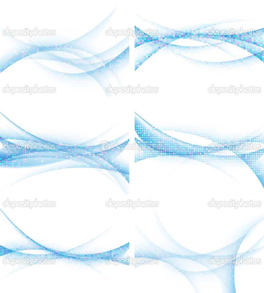 Set of backgrounds with abstract waves, vector illustration.