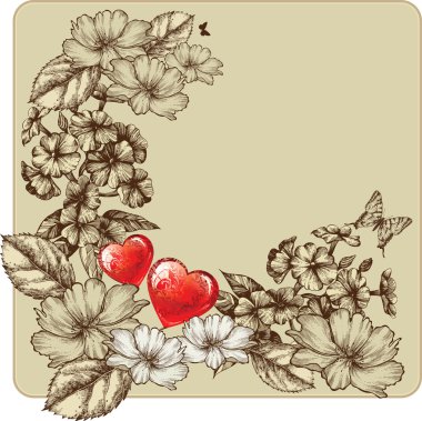 Sevgililer günü için vintage çerçeve