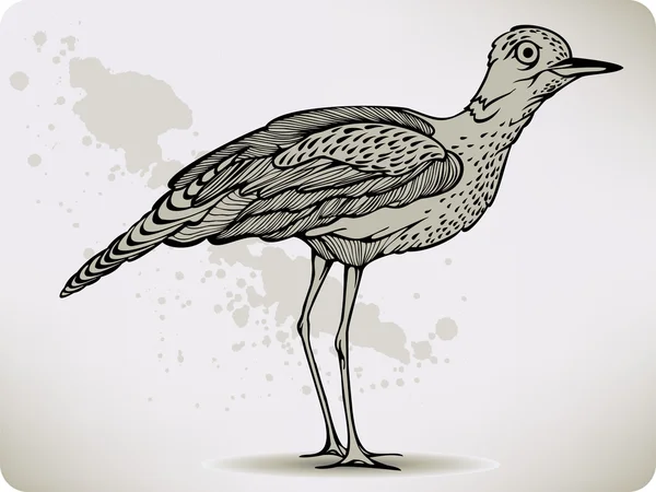 Oiseau stylisé, dessin à la main. Illustration vectorielle . — Image vectorielle