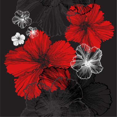 ebegümeci, vektör çizim ile Dikişsiz desen.