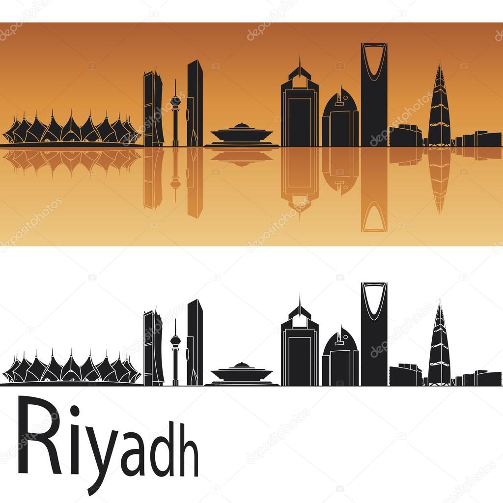 Riyadh skyline in orange background