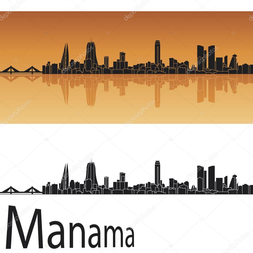 Manama skyline in orange background