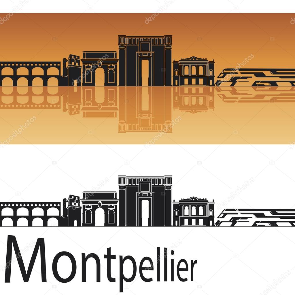 montpellier skyline in orange background