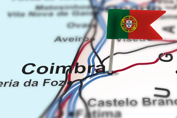 Spilla con la bandiera di Portugal a Coimbra — Foto Stock