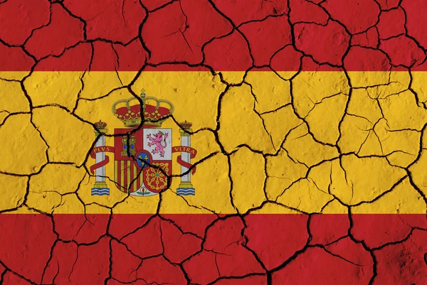 Bandiera della Spagna su sfondo incrinato — Foto Stock