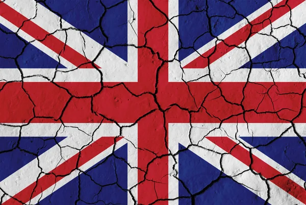Flaga Wielkiej Brytanii na tle pęknięty — Zdjęcie stockowe