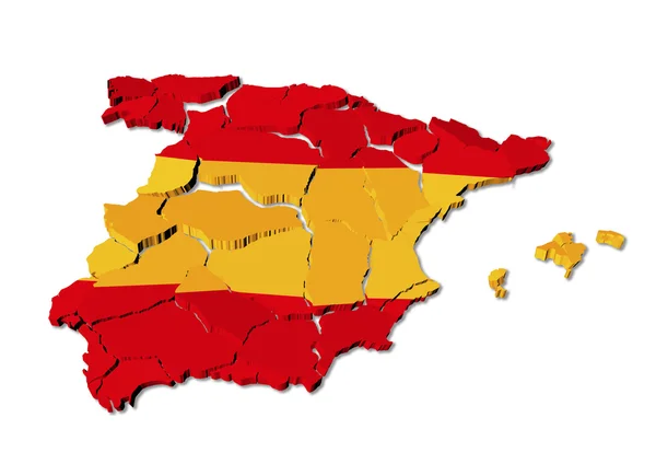 Spain map cracked — Stock Photo, Image