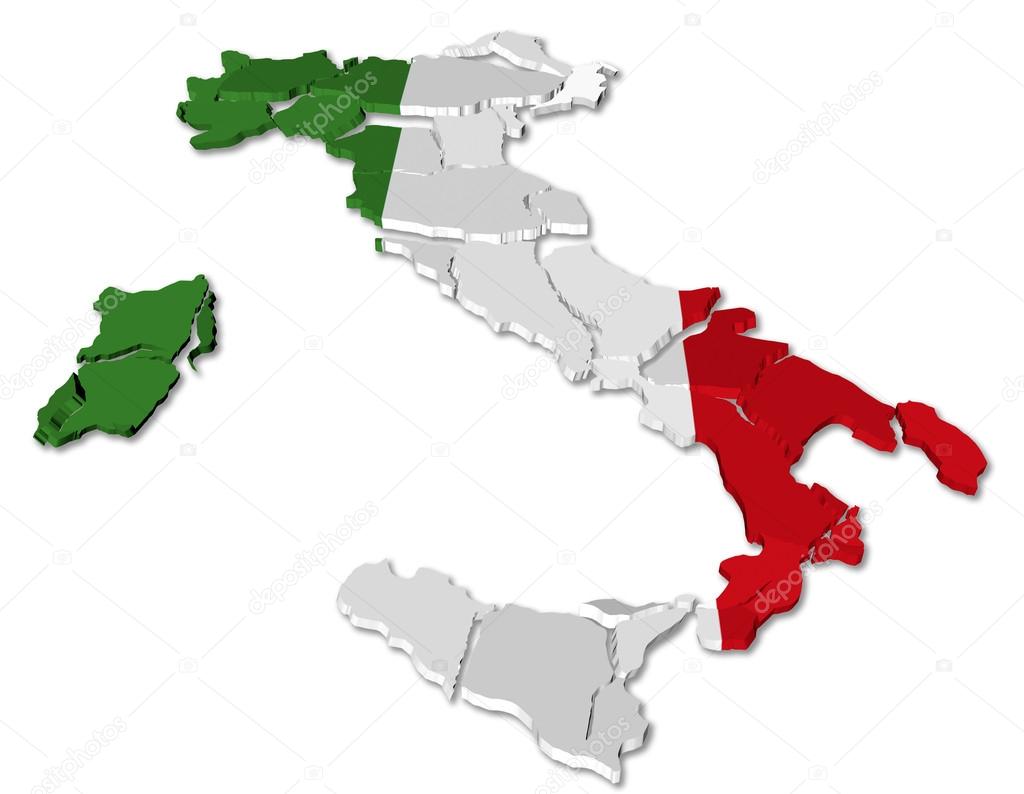 Italy map cracked